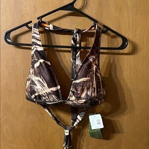 Realtree Orange and Brown Halter Bikini Top